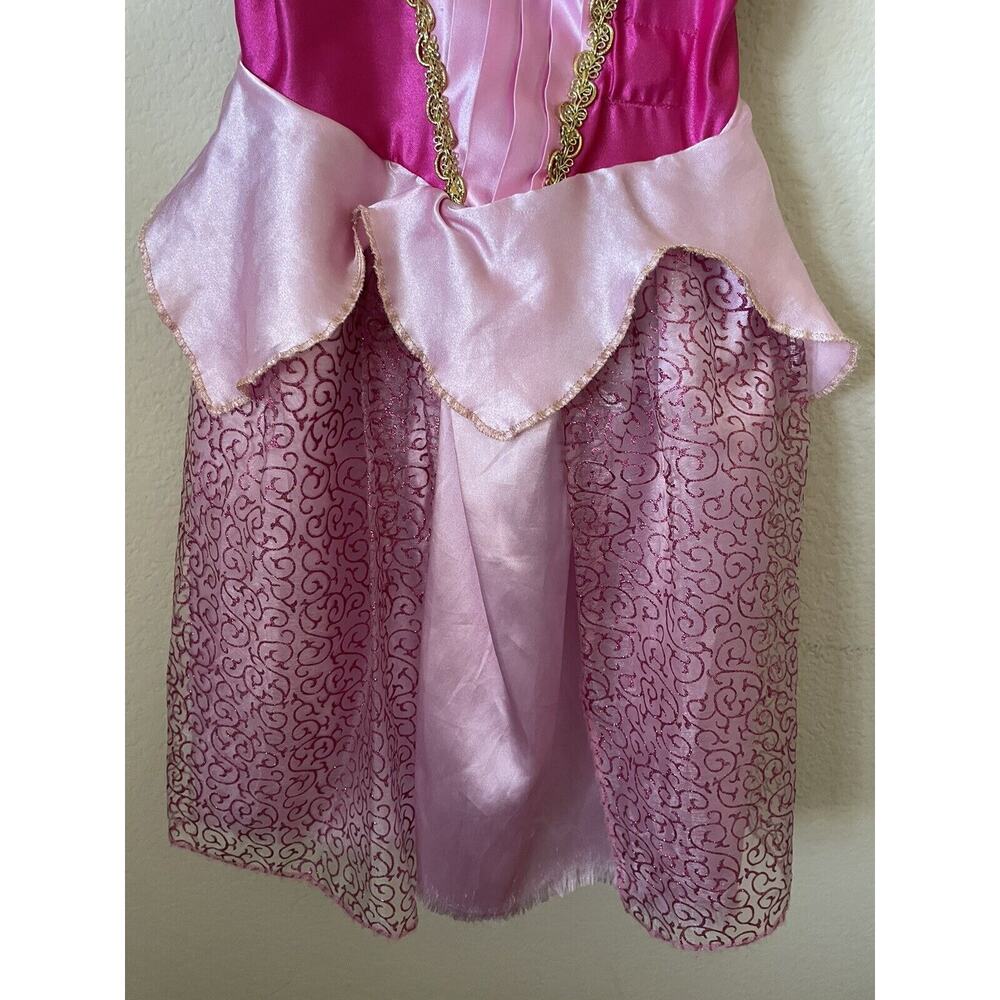 Disney Sleeping Beauty Princess Aurora Pink Short Sleeve Costume Dress Size 4-6X - Picture 4 of 11